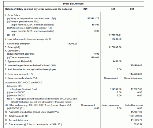 Say, you get HRA 10,000 Rs per month of which 2000 is exempt and 8000 is taxable income. You will show 2000 Rs in exempt income reporting schedule For non exempt i.e taxable portion you cannot show just one non exempt allowance separately ... <br /> Process to do it is as follows - you will take form 16 and salary slips ...next figure out 12 month basic salary from payslips ...from form 16 , check gross (point 1a ) and exempt allowances ( Point 2 ) Now, subtract from gross salary basic and exempt allowances What you get is non exempt allowances which comprise taxable HRA(8000) along with all other taxable /partially allowances ie DA, washing etc etc (Check attached pictures on what the process is like while filing of returns)