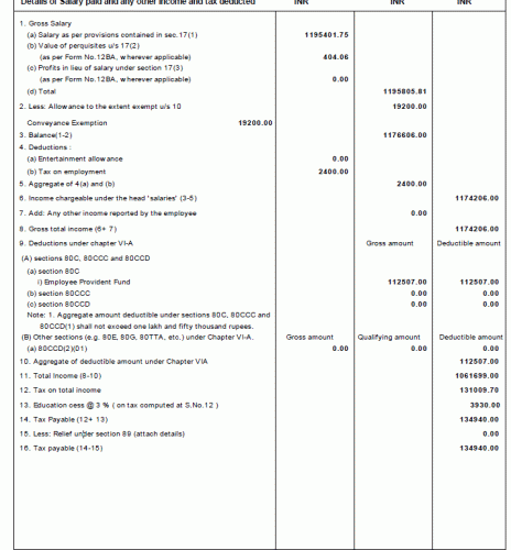 You should have your pay slip and a copy of your form 16 ...now you have gross salary mentioned in form 16 ( inclusive of salary plus all non exempt allowances ...so clearly you only need to remove salary portion to get the non exempt allowances portion ...<br /><br />Step - 1 - Identify the Gross salary <br /><br />I.e this salary is salary+ all non exempt allowances ( da, non exempt HRA , washing etc etc whatever applies since this may vary from person to person)<br />This will be point 1 (a) of form 16 i.e salary as section 17(1) <br /><br />...........( say 10 lakhs )<br /><br />Step - 2 Separate the basic salary from the gross chargeable figure <br /><br />Now our aim is to remove salary from the non exempt allowances , here you shall need your 12 month payslips ( just consider the basic portion only ) <br /><br />Ignore everything else i.e DA &amp; every other allowance i.e washing HRA etc etc other exempt and non exempt allowances ) ...Put this under salary <br /><br />........(say 6 lakhs )<br /><br />Step - 3 - Arriving at Non exempt allowances <br /><br />This is gross salary (alone) MINUS salary as in step 2 MINUS the exempt allowances (say 20,000) as indicated in form 16 <br /><br />Therefore you shall compute i.e <br />i.e Gross salary(Point 1(a) of form 16) MINUS salary as calculated in step (2) minus i.e sum total of exempt allowances under section 10 (Point 2 of form 16)<br /><br />....10 lakhs - 6 lakhs -0.2 = 3.8 lakhs (value of non exempt allowances)<br />so figure for non exempt allowances is 3.8 lakhs .......<br /><br /><br />Step - 4 -Value of perquisites under section 17(2)<br /><br />Check figures for perks , perquisites , etc from point 1(b) of form 16 (section 17(2))..If not present or indicated as nil , you will put 0<br /><br />Step 5 - Profits in lieu of salary( section 17(3)<br /><br />Check figures for perks , perquisites , etc from point 1(c) of form 16 (section 17(3))..If not present or indicated as nil , you will put 0.<br /><br />Step 6 - Deduction under section 16<br /><br />Check this from from Point 4 of form 16 <br />Usually (a) Entertainment allowance and <br />(b)tax on employment etc (say 2500 Rs )<br /><br />Step - 7 - You will therefore finally arrive at figure for chargeable income from salary which is presented for tax <br /><br />(Note - If it doesn't match form 26 as , it is okay since 26 as depends on TDS filing and usually for companies show the gross amount credited )<br /><br />(Step - 7 - show the exempt allowances for salary like Exempt HRA, exempt conveyance etc etc in reporting schedule )<br /><br /><br />Take care so that the chargeable income from salary (point 6 of form 16 ) should match presented salary income in return<br /><br /><br />(Check attached pictures for my real live case )
