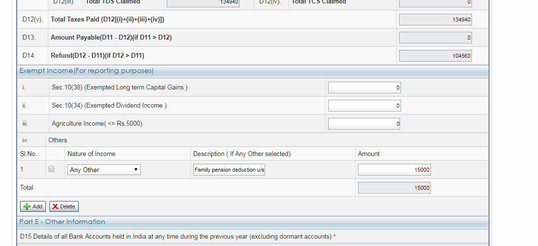 Yes, it is taxable and to be offered under income from other sources <br />Note, in case of family pension, a standard deduction to the extent of 1/3rd of the family pension or Rs 15,000, whichever of the two is lower is allowable.<br /><br />The deduction is allowable under Section 57(iia) of the Income-tax Act, 1961 (The Act).<br /><br />Check video link - https://www.youtube.com/watch?v=BdH0NfsaBVY