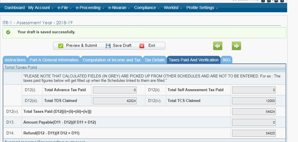 Since you have bought car for 12 lakhs , this 12 lakhs is not any income and therefore you are not required to show the 12 lakhs under any income schedule ...however , since tax has been collected at source , you can surely claim this  TCS( tax collected at source ) amount in ITR 1  and use this credit for meeting your tax liability ....check answer option - video for tutorial on this topic...Under tax details tab , head towards TCS schedule and fill details accordingly (check attached pictures)...you can also refer to the answer options - video for video on this topic                                                                                       P.s - As per new introduction in Budget 2016, and newly inserted Sub Sec. 1F of Section 206C.,Finance minister, Mr. Jaitley had proposed to impose a provision for collection of Tax at source at the rate of 1%, in case of Sale of Motor Vehicle and finally it was passed and law amended. Effective date is 1st June, 2016                                                                                                                       Act – “ Every person, being a seller, who receives any amount as consideration for sale of a motor vehicle of the value exceeding ten lakh rupees, shall at the time of receipt of such amount, collect from the buyer, a sum equal to one percent of the sale consideration as income tax.