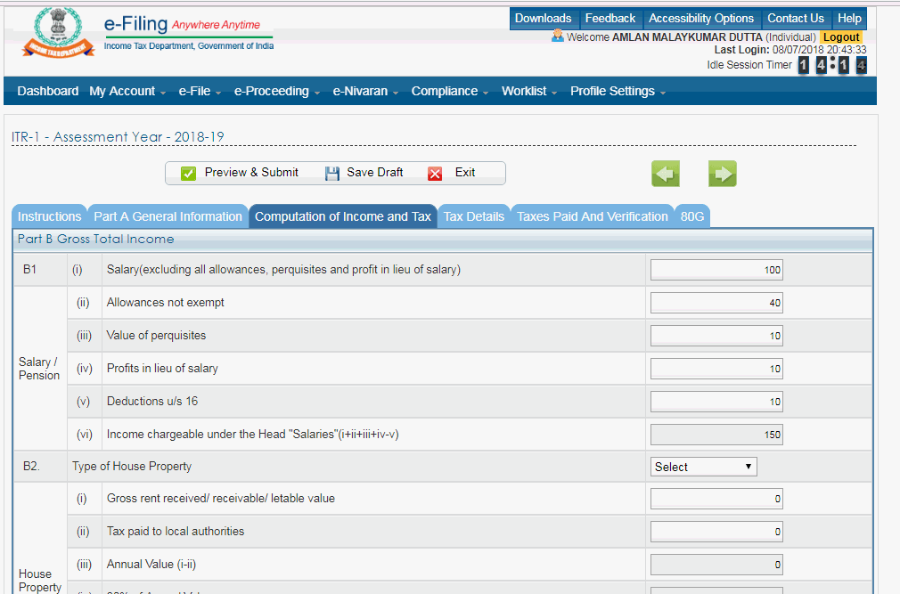 I am not sure i understand your question ...the income chargeable is not a editable field that one can fill directly for return utility for AY 2018 19 ...it is self computed once the assessee fills all other fields required for computation of chargeable income .....basically chargeable income = salary + non exempt allowances + perks + perquisites  - Deductions U/s 16 ....so assessee is required to fill ion salary , non exempt allowances, , perks , perquisites , and deductions ...Once assessee does the chargeable income gets automatically computed ...the assessee cannot fill the chargeable income directly ...look at the attached pictures for more clarity .....