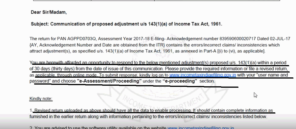 In this case since the adjustment proceedings are correct , you should be revising the return under section 139(5)...whatever extra taxes appear , first pay that using demand challan and then take credit in schedule IT to make tax liability nil before filing return ...in case you dont agree to the proposed adjustment , you mat watch this tutorial - https://www.youtube.com/watch?v=T2Bqgvbf6ds