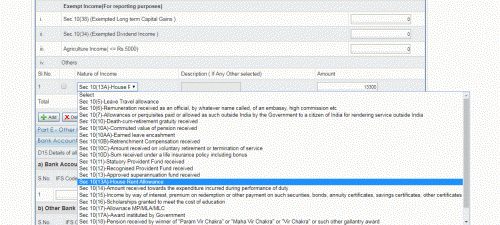 Why use agricultural head to show exempt HRA head ( this makes no sense)...like you understand , this being exempt,  will come in exempt income for reporting purpose but  under correct head ......use option denoting section  10(13A)  for exempted HRA ....this year ITR's make it more easy because not only does it outline the section numbers but also the exempt income source (look at the attached picture snapshots for capturing this portion of the return)...and ensure that you mention all salary exemptions and deductions because this year many people are getting adjustment notices  from the department citing variances between presented income in return from form 16 and that appearing in 26 as ....26 as often shows the gross salary income and the difference between the gross salary and the chargeable salary appearing in form 16 is only on  account of these exemptions and deductions ........all the best