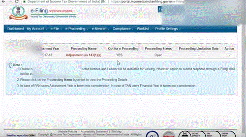 I can see from your tax credit statement I.e Form 26 as  , that you had interest income and salary income ....However you have shown only only salary income while filing return of income ....Basically you had FD accrued  interest income from UCO bank (Rs 9325 ) &amp; two with Bank of India ( Rs  9785 &amp; Rs 4757)....all this shall total to 23868 Rs /- ...you haven't considered this in your scope  of taxable income and that is why the department is proposing to add this ...i see that your total income is 2.07 lakhs ...even if you add this ,  the  taxable income will be 2.31 lakhs which is below threshold level and so it shall still remain a nil return ....but , you are now needed to do the following steps ..... Head towards e proceeding in your dashboard...opt for yes and  click on prima facie adjustment hyperlink ...then next click on submit which shall  show the table for proposed adjustment ...since in this case the demand is valid ,  you will click on agree and submit ....you are now required to submit revised return  under section 139(5) .......You can mail me your credentials in case you want me to file this for you ...i will be recording it though for the benefit of all ...you can alternatively watch my tutorial on how to revise return after receiving such adjustment notice!                                 <br />                                                                                                                                                                Youtube video Link - https://www.youtube.com/watch?v=Lthwwwupth4