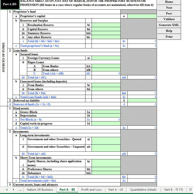 You can show that in asset liability schedule (check attached pictures although this becomes applicable only for total income exceeding 50 lakhs) ....the balance sheet is for the business alone and the fund position w.r.t to it i.e the asset liability position strictly w.r.t business. Though , if you want to understand the subject better , in case of a propietor business , the business and the propietor (individual conducting the business ) are not considered to be distinct but the return is built in such a manner that you show the business balance sheet separately...P.s the idea behind making balance sheet compulsory is that the department wants to check income figures w.r.t balance sheet ...i.e it should not so happen that person having high net-worth in business is offering  a meagre amount for taxation......