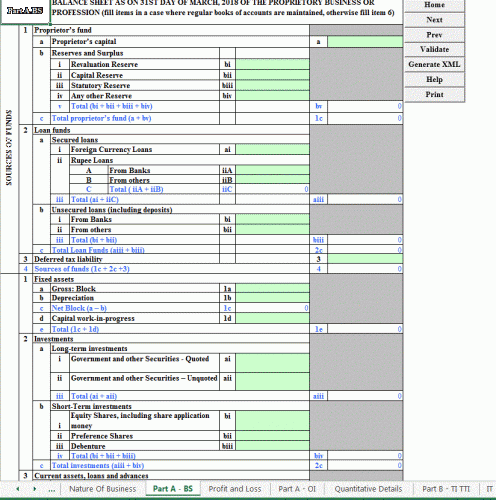 You can show that in asset liability schedule (check attached pictures although this becomes applicable only for total income exceeding 50 lakhs) ....the balance sheet is for the business alone and the fund position w.r.t to it i.e the asset liability position strictly w.r.t business. Though , if you want to understand the subject better , in case of a propietor business , the business and the propietor (individual conducting the business ) are not considered to be distinct but the return is built in such a manner that you show the business balance sheet separately...P.s the idea behind making balance sheet compulsory is that the department wants to check income figures w.r.t balance sheet ...i.e it should not so happen that person having high net-worth in business is offering  a meagre amount for taxation......