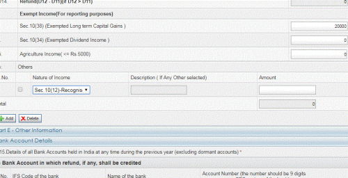 The interest is surely exempt and has to be reported using reporting section for  recognized provided fund under section 10(12)..check attached picture ...however i advise you to take a second opinion in this....