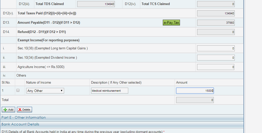 You can show it in the exempt income for reporting purpose (check attached picture)