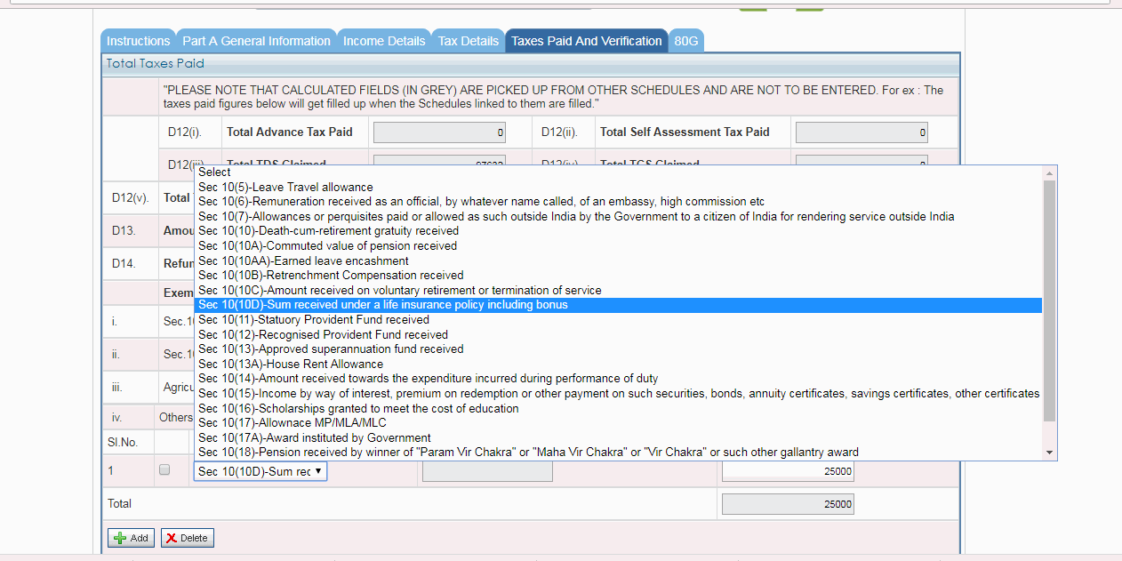 If policy taken after 1st April 2012 and premium doesn't exceed 10% of sum assured , then the money back received shall be exempt under 10(10D ) ...<br /><br />Say , if sum assured  is 100 Rs ( just giving example), then the annual premium for a policy taken after 1st April 2012 must not exceed 10 Rs <br /><br />Declare such income in exempt income reporting section under section 10(10 D ) .......<br /><br /><br /><br />( if policy take  before 1st April 2012 , then the premium must not exceed 20 % of the sum assured)...if the premium exceed the percentages mentioned above , the whole of the amount is taxable and to be offered as income under other sources!<br /><br /><br />Youtube link - https://www.youtube.com/watch?v=P1ANfXsSCeg