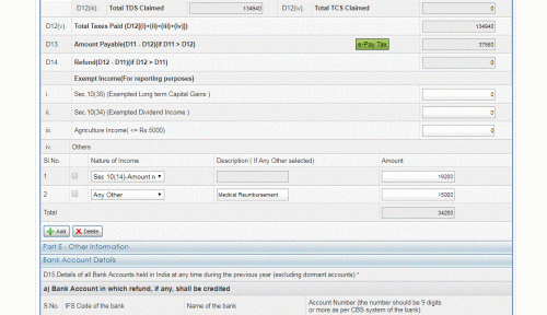 Select section 10(14) for conveyance and others for medical reimbursement( check attached picture and  my youtube tutorial for showing exempt income for conveyance u/s 10(14))...actually this is transport allowance but most company accountants wrongly account it under conveyance -----you won't face an problem though.....