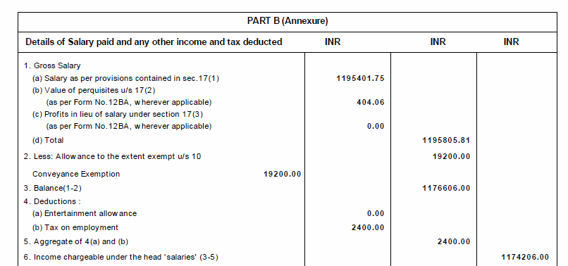 You should understand that the form 16 already comprises of all components i.e arrears , bonus etc <br /><br />1.) Arrears received and considered in form 16 <br /><br />First, get a copy of form 16 (Part B )and 12 month pay slips <br />(you are recommended to watch my salary breakup using form 16 )<br /><br />Next, note down from form 16 Point 1(a) i.e gross salary ...This portion of gross salary  does not  comprise of perquisites and profits .<br /><br />Basically this gross salary comprises only of exempt , non exempt (containing arrears non exempt portion) and basic salary<br /><br />1) So, first figure out basic salary from the 12 month payslip <br />Add to this the salary arrears and put combined value under salary <br /><br />2.) Next check the salary exempt allowances from form 16<br /><br />3.) Subtract from gross the salary exempt allowances and salary basic <br />to arrive at non exempt allowance <br />...(THIS FIGURE WOULD CONTAIN THE ARREARS NON EXEMPT PORTION )<br /><br />4.) You can put in figures of perquisite and profits from form 16<br /><br />5.) Next offer deduction under section 16 ...<br /><br />you will thereafter arrive at chargeable income =<br />(Basic salary + non exempt allowances ( including arrears) + perquisites + profits - Deductions )<br /><br /><br />Case 2 - Arrears received but not shown in form 16  <br /><br />Put basic arrears in basic salary <br />Put other arrears component in non exempt allowances <br /><br />Rest all remains unchanged <br /><br />(ii)Bonus - The bonus would appear in  form 16 under heading" profits in lieu of salary" ...if It does, then put it under same head in return .<br /><br />if  it does not reflect any figure  i.e shows 0 , then it is already covered in gross <br /><br />(iii)likewise for perquisites ...if perquisites are mentioned , then mention it under perquisites else it is taken care of in gross ...No need to worry separately)<br /><br />(iv) Check for deductions under section 16 i.e tax on employment and entertainment allowance <br /><br />Now, salary + non exempt + perquisites + bonus - deductions<br /> = CHARGEABLE INCOME FROM SALARY <br />(This would cover your arrears , bonus and be the final figure from salary that is subject to tax)<br /><br /><br />*******Check answer options - Video on this answer for relevant videos on the topic******