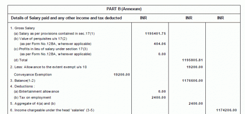 You should understand that the form 16 already comprises of all components i.e arrears , bonus etc <br /><br />1.) Arrears received and considered in form 16 <br /><br />First, get a copy of form 16 (Part B )and 12 month pay slips <br />(you are recommended to watch my salary breakup using form 16 )<br /><br />Next, note down from form 16 Point 1(a) i.e gross salary ...This portion of gross salary  does not  comprise of perquisites and profits .<br /><br />Basically this gross salary comprises only of exempt , non exempt (containing arrears non exempt portion) and basic salary<br /><br />1) So, first figure out basic salary from the 12 month payslip <br />Add to this the salary arrears and put combined value under salary <br /><br />2.) Next check the salary exempt allowances from form 16<br /><br />3.) Subtract from gross the salary exempt allowances and salary basic <br />to arrive at non exempt allowance <br />...(THIS FIGURE WOULD CONTAIN THE ARREARS NON EXEMPT PORTION )<br /><br />4.) You can put in figures of perquisite and profits from form 16<br /><br />5.) Next offer deduction under section 16 ...<br /><br />you will thereafter arrive at chargeable income =<br />(Basic salary + non exempt allowances ( including arrears) + perquisites + profits - Deductions )<br /><br /><br />Case 2 - Arrears received but not shown in form 16  <br /><br />Put basic arrears in basic salary <br />Put other arrears component in non exempt allowances <br /><br />Rest all remains unchanged <br /><br />(ii)Bonus - The bonus would appear in  form 16 under heading" profits in lieu of salary" ...if It does, then put it under same head in return .<br /><br />if  it does not reflect any figure  i.e shows 0 , then it is already covered in gross <br /><br />(iii)likewise for perquisites ...if perquisites are mentioned , then mention it under perquisites else it is taken care of in gross ...No need to worry separately)<br /><br />(iv) Check for deductions under section 16 i.e tax on employment and entertainment allowance <br /><br />Now, salary + non exempt + perquisites + bonus - deductions<br /> = CHARGEABLE INCOME FROM SALARY <br />(This would cover your arrears , bonus and be the final figure from salary that is subject to tax)<br /><br /><br />*******Check answer options - Video on this answer for relevant videos on the topic******