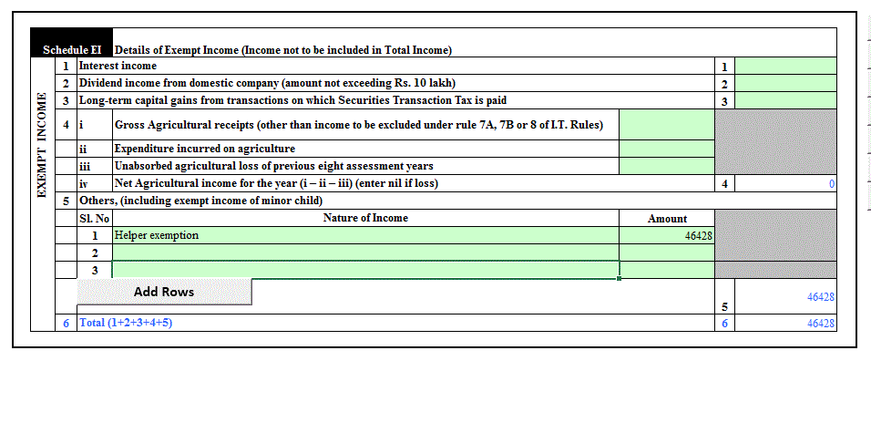 For AY 2018-19, dividends until 10 lakh is exempt ....say someone has earned dividend 11 lakhs , then 10 lakhs shall be exempt and 1 lakhs shall be taxable ...so, he will show using exempt income schedule exempt dividend for  Rs  10 lakhs ( this shall remain tax free) and using the other income sources show taxable dividend income  of Rs 1 lakh ( this will be taxable)....