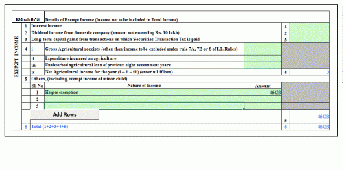 For AY 2018-19, dividends until 10 lakh is exempt ....say someone has earned dividend 11 lakhs , then 10 lakhs shall be exempt and 1 lakhs shall be taxable ...so, he will show using exempt income schedule exempt dividend for  Rs  10 lakhs ( this shall remain tax free) and using the other income sources show taxable dividend income  of Rs 1 lakh ( this will be taxable)....