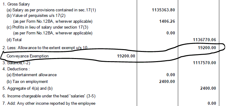 Check the field for section 10 exemption ...this should also be listed in the form .. i.e it may be transport allowance etc etc ...accordingly the section shall be selected ...for example transport allowance is covered under section 10 (14)<br />The form 16 mentions very clearly the head of the exempt allowance(check attached picture) ..if it doesn't , ask your DDO for the same....
