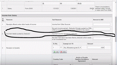 Please see this video for understanding the process part                                                     Link - https://www.youtube.com/watch?v=hewBpQ_5eRA                                                   Also, please edit the question and attach the correct snapshot (In jpeg, GIF format only )so that i can make a video for your case like i did for sneh ( here is the tutorial)              ......<br /><br />You shall opt for e proceedings and disagree to the demand <br /><br />Under options presented for selecting the amount , you shall select the option "Deductor has incorrectly reported the income"(Check attached picture)........<br /><br />Please  also proceed to inform your stupid company accountant to immediately revise the tds return for all the quarters and show income from correct head (Salary)and report TDS under correct section 192 only  ....once TDS return is revised by him, the figures shall reflect correctly in 26 as ....                                               <br />     .(You can mail me credentials at amlandutta007@gmail.com in case you want me to record the solution for the benefit of others)