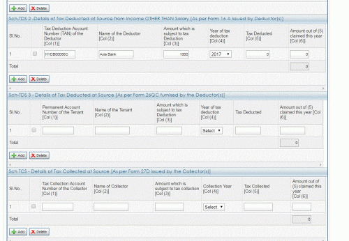 Say FD interest is 1000 Rs and TDS Deducted is 0 , then you will fill TDS schedule 2 and show interest of 1000 Rs and TDS deducted and claimed of 0 rs..For this example , check attached picture on how you would be filling the TDS schedule 2 where no TDS deducted on FD interest ....                                  <br />             Strictly speaking , no harm in keeping the relevant TDS schedule blank as well when you have no TDS credit