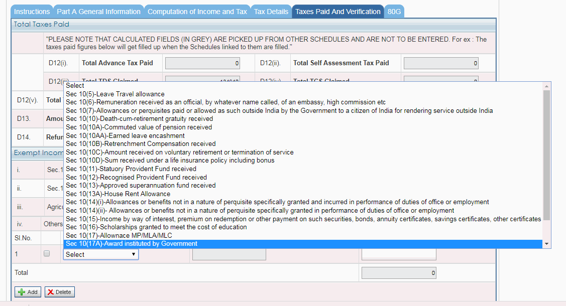 It refers to pointing out nature of the  exempt income source i.e whether it is exempt PF, whether it is exempt gratuity etc etc ...for example salaried guys may have transport allowance as a part of their salary and they are required to show it as exempt under section 10(14)(ii) ....i.e nature of income( exempt)  is transport allowance and it is exempt under section 10(14)(ii)...likewise some may have received exempt gratuity as part of their income and they have to show it using section 10(10)...i.e nature of income is gratuity and it is exempt under section 10(10)