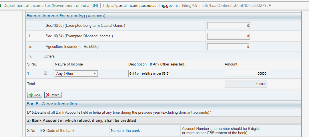 Under section 56(2) of the income tax act , Gift received from relative is exempt...father falls under the purview of relative ......show it using others filed under nature of income for exempt income reporting section...next time select category properly