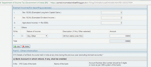 Under section 56(2) of the income tax act , Gift received from relative is exempt...father falls under the purview of relative ......show it using others filed under nature of income for exempt income reporting section...next time select category properly