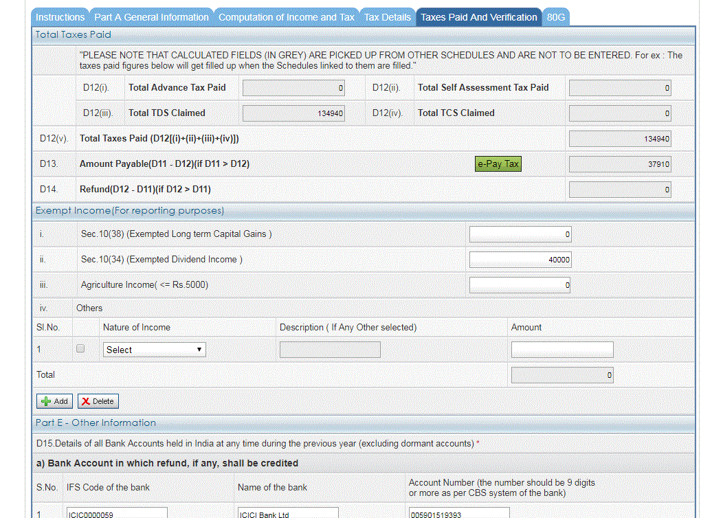 Dividends over 10 lakhs is now subject to tax of 10%. If it is below that and from  Indian companies , you can claim exemption by reporting it in exempt income reporting section ...Also reduce it from the income head where it has been shown to bring down taxable income accordingly.