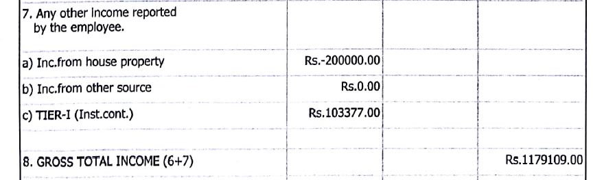 Dear Amlan Ji<br /><br />Thanks for your prompt reply. However my query is little bit different. I forgot to attach the image last time. Please find it so that my confusion would be more clear to you as well:<br /><br />Actually my employer contribution does not reflect in my monthly salary. Moreover in Form 16 (A&amp;B) and as well as in 26AS also, it does not get added to make the gross salary (first head of ITR form). However, in Form 16B you can see that the office mentions it (the employer contribution to NPS) for the first time (No. 7: Any other income reported by employee [c] TIER-I, Inst. Const.) then they add it there in the head GROSS TOTAL INCOME.<br /><br />Now my confusion is, while filing ITR, where should I mention it because there is no option like this (refer to the attached image). I doubt whether I should show it as income from other sources. I seriously need your guidance on this. I am open for other informations, if required.<br /><br /><br />Thanks and regards<br />Bhupendra