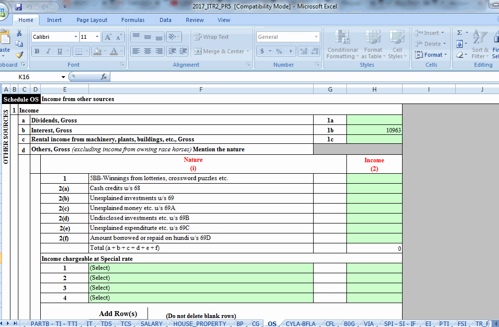 1. Exempt Income of interest for saving account below 1000<br />It is not exempt ...say figure is 1000 Rs , you will show it under income from other sources and claim deduction benefit under <br />80 TTA for lower of 10000 rs or saving interest<br /><br />2. Dividend of Rs 5000<br />In exempt income schedule<br /><br />3. Rs 9963 of interest earned(in 17-18) from tax saver deposit started in 2012<br />This refers to FD interest income - again totally taxable without any deduction benefit <br />So you will put in income from other sources 1000 + 9963 = 10963 Rs