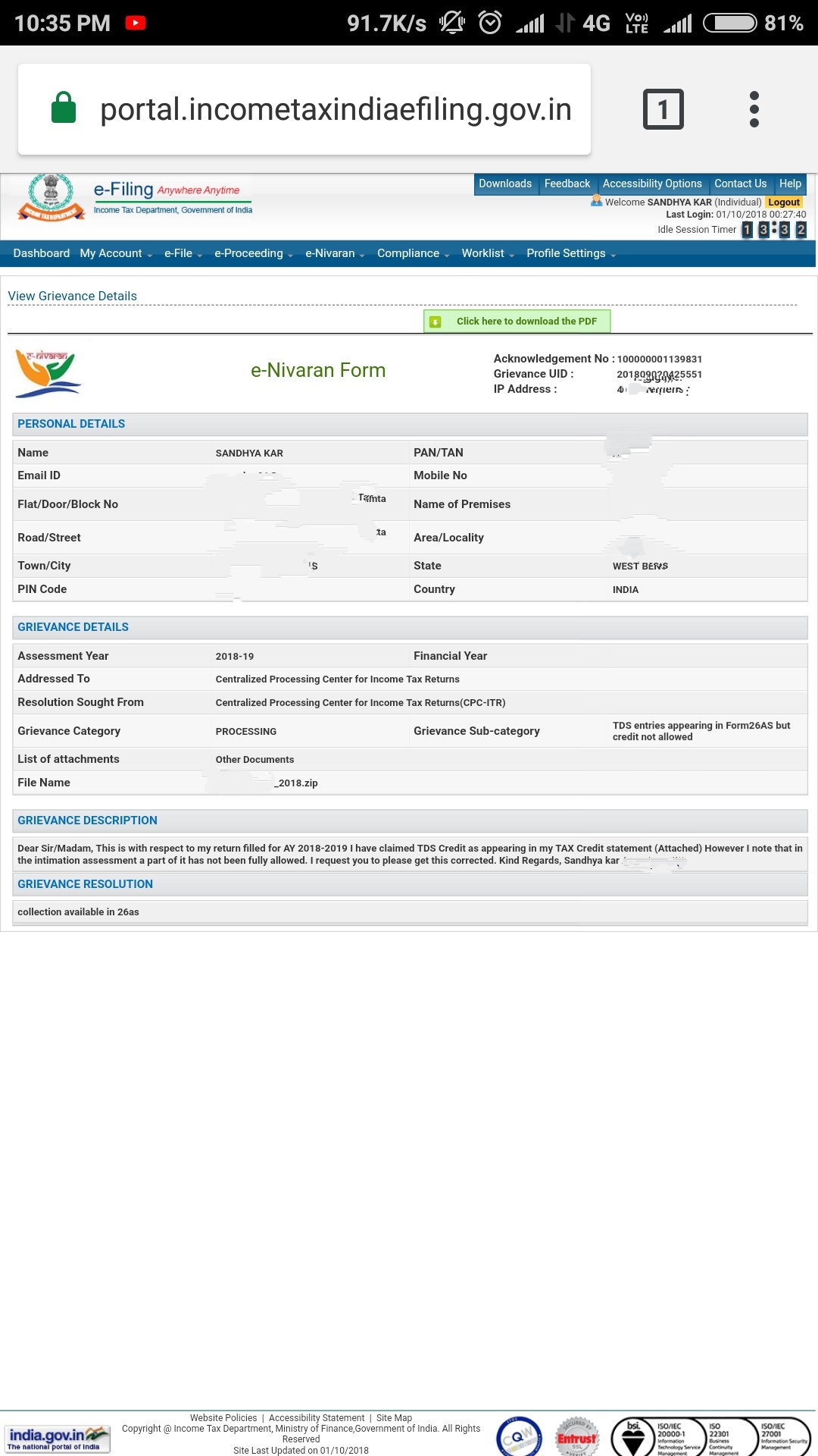 Hi Amlan,<br />Thanks for your excellent presentation regarding this issue.<br />Today I got a response from CPC<br />now what would be my next steps..<br />Regards,<br />Sandhya