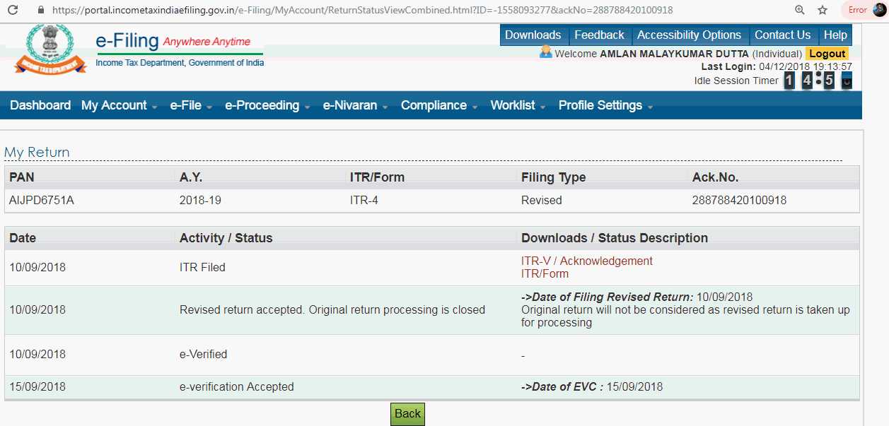 For AY 2018 19 , even belated returns can be revised using section 139(5)  but it can be done only before assessment of return is complete or 1 year from from end of the assessment year whichever is earlier ...since return filed long back, i feel that it might have already been processed and so i don't think revision is possible right now ....Anyways just to double confirm ,  first check status of filed return ...if it hasn't been processed yet , he can else he can't ...as simple as that ...in case  return not processed and he wants to revise, sure, ask him to first fill form 67 without which anyways his relief won't be considered.......attaching pic so that you know where to check status of processing of filed return ......