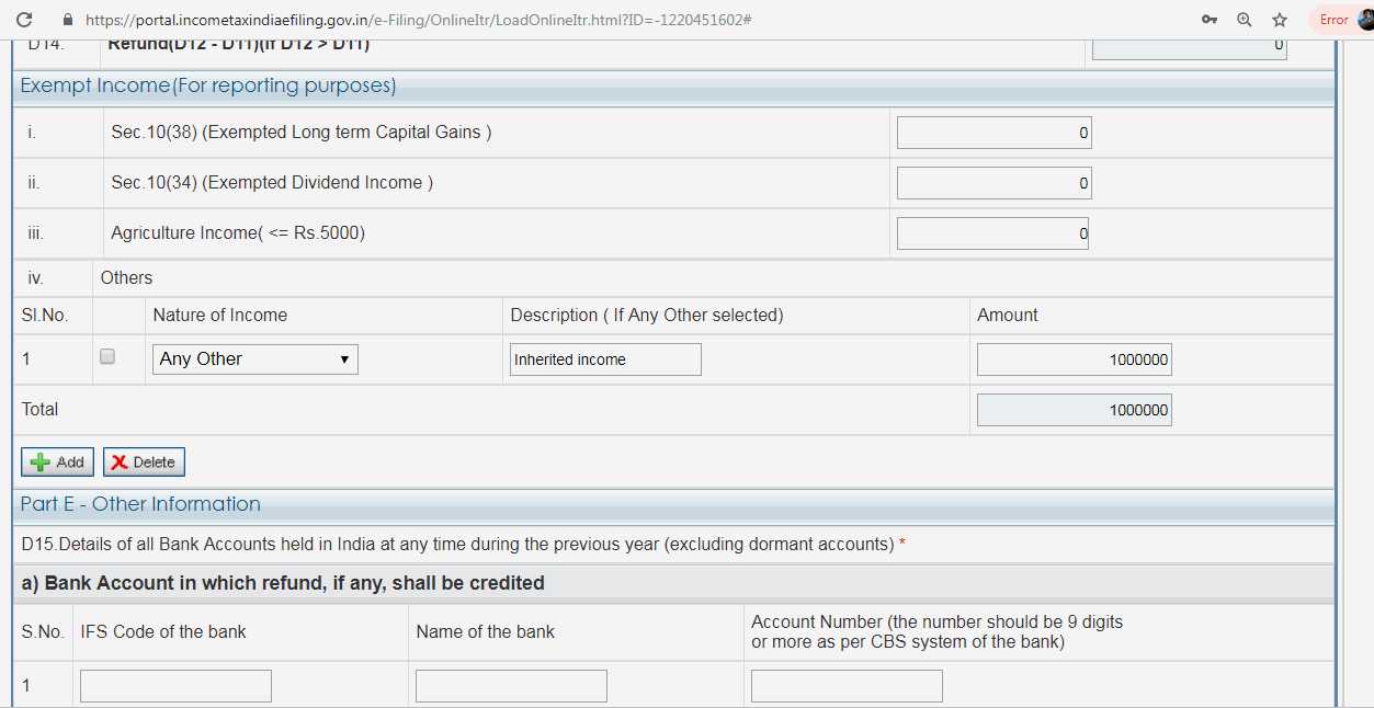 Showing inherited or any form of exempt income is not any new requirement, it was always required to show exempt income . Inherited income being exempt needs to be declared in the return so that the tax authorities don't harass the assesse in the future ...here is the portion of the ITR where you need to declare inherited exempt income<br /><br />If you need to know the reason why exempt income(say 20 lakhs ) needs to be shown it is because the department needs to know why the amount has not been offered for tax . When assesse specifies that the amount is exempted because of inheritance /marriage etc etc provisions , the department can only then  understand else they would be expecting the  assesse to declare the income under relevant taxable head  and pay taxes for it ...