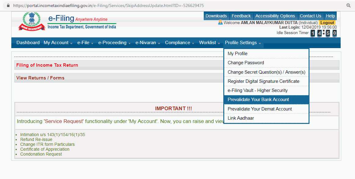 The process of prevalidation is simple ( and i hope it remains same for all banks ) ...in the tax website under dashboard there is a option to prevalidate ...refer attached pics ....Go to the profile settings in your e-filing account to pre-validate your bank account. Enter the required details such as your bank's name, account number, IFSC code, and mobile number
