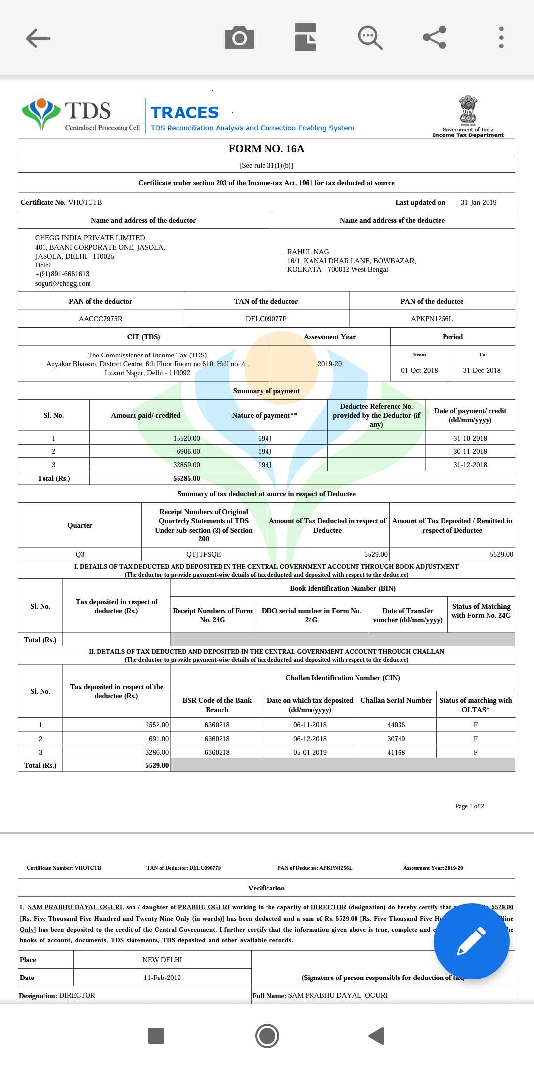 I am still confused.I am attaching the TDS certificate and ITR1 form which I filled..I am not understanding which column should I fill for the source of income as ITR4 has same as ITR1..