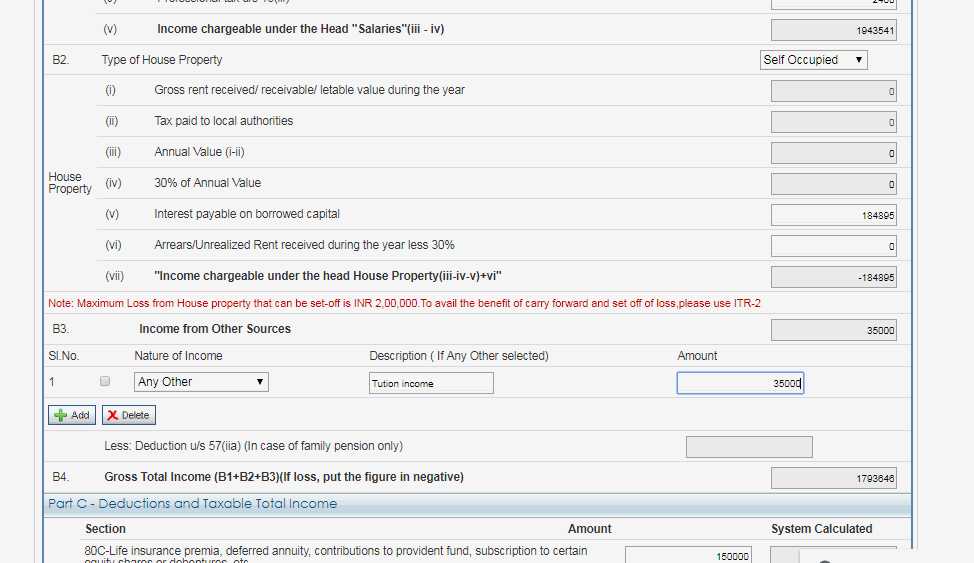 He can show it under income from other sources in ITR 1 and use the any other field and under description mention tuition income!( Refer attached image)